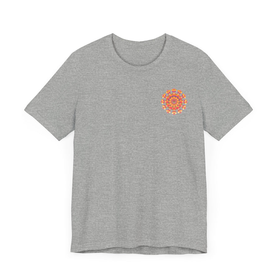 Colorful tee with vibrant mandala pattern promoting inner harmony
