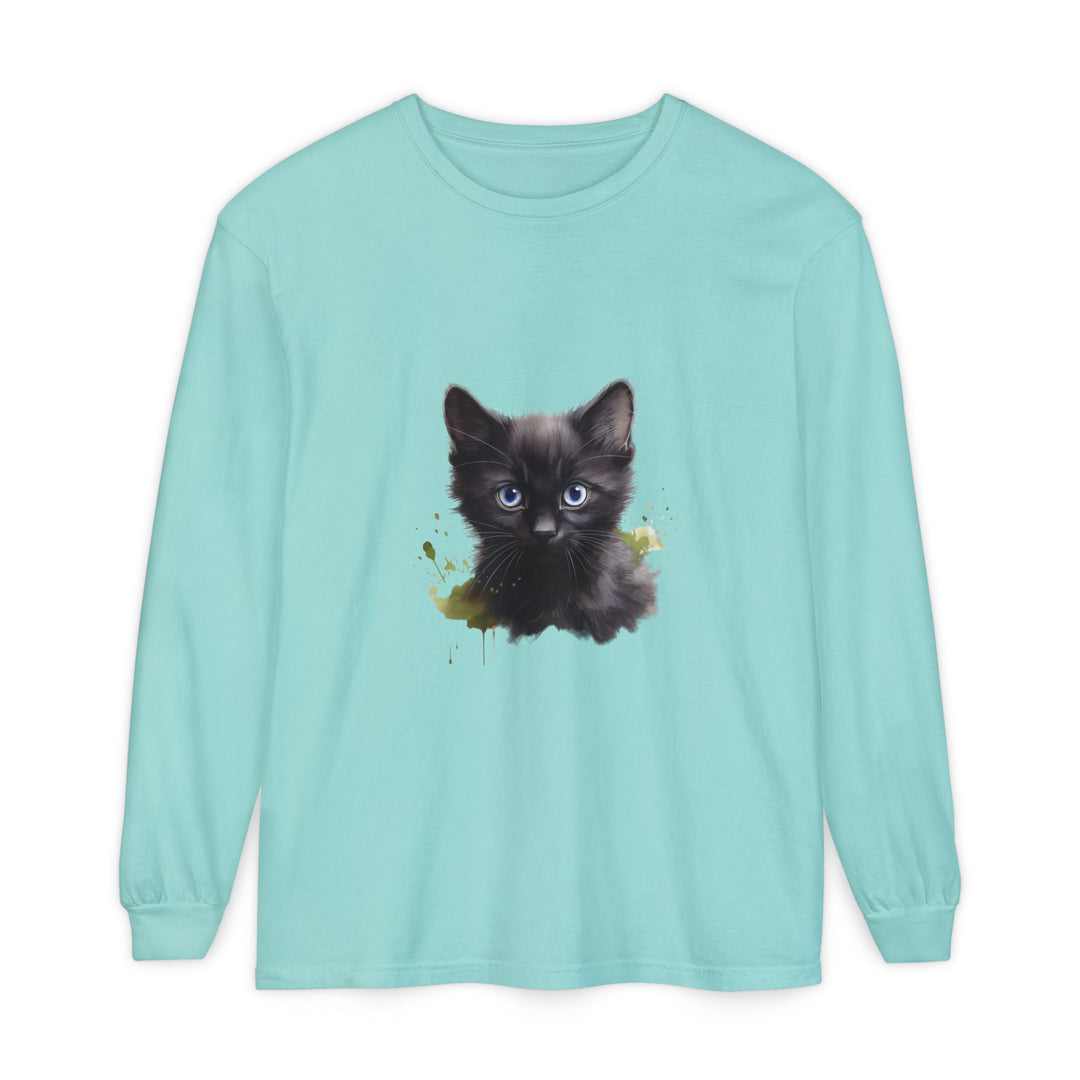 Mystische schwarze Katze – Langarm-T-Shirt