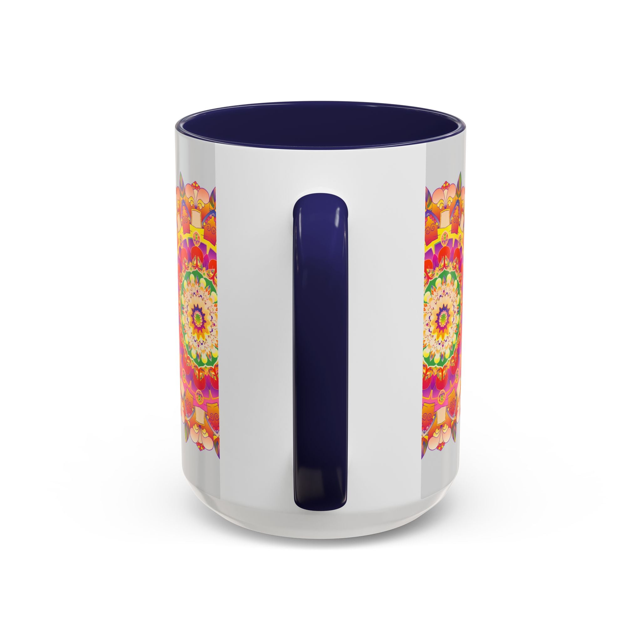 Serene and colorful mandala art on ceramic mug