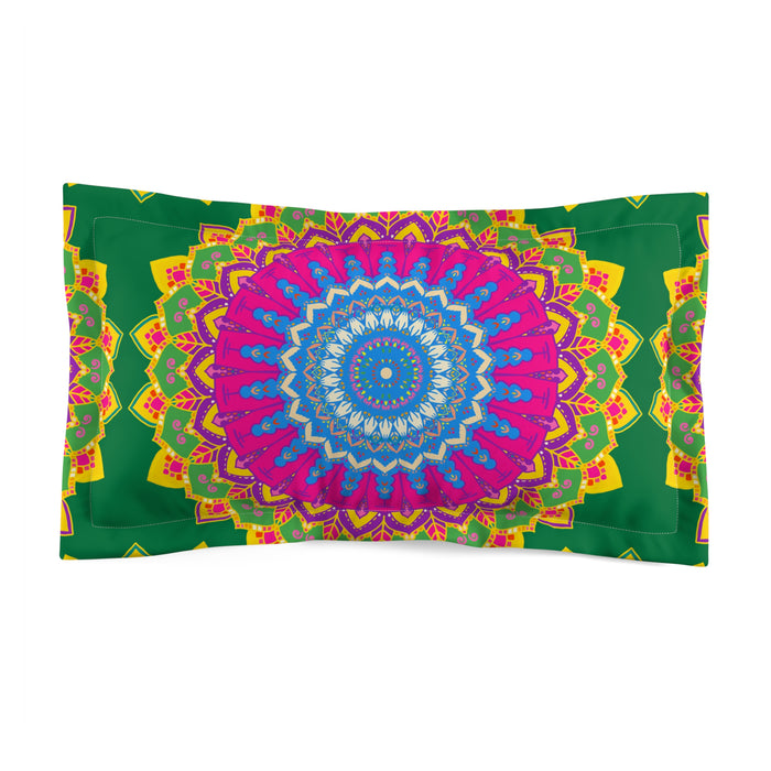Mandala Burst Pillow Sham — Vibrant Boho Microfiber Pillowcase