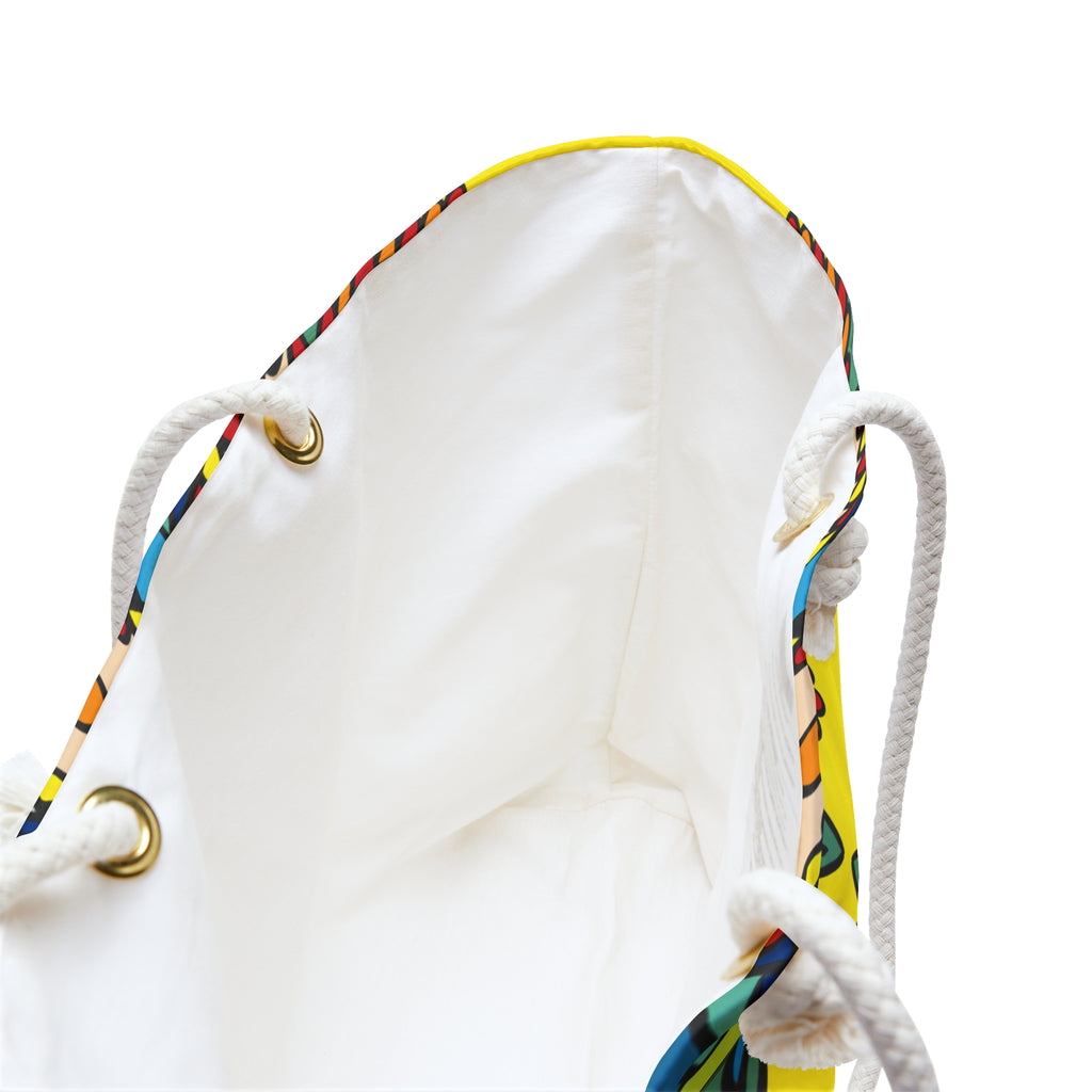 Bright Yellow Mandala Weekender Bag for Joyful Beach Escapes