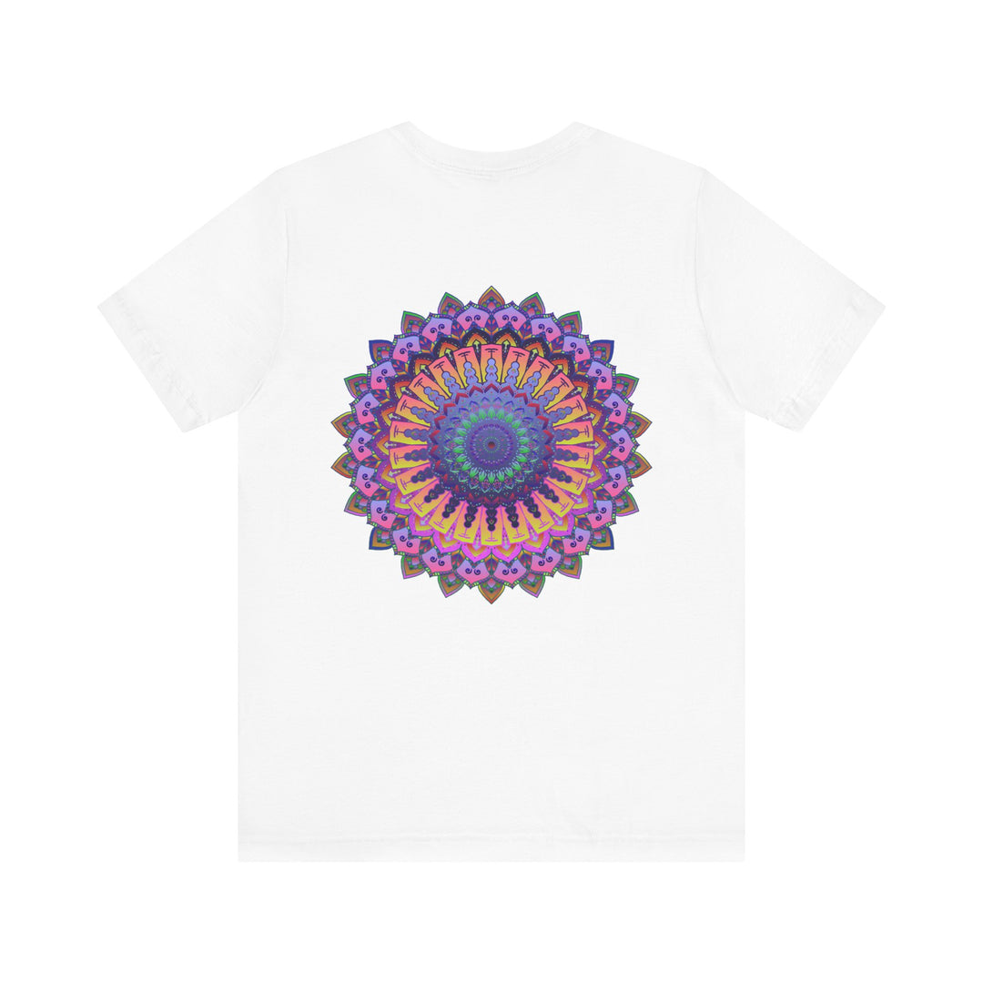 Vibrant Mandala T-Shirt featuring intricate design symbolizing spiritual peace and harmony, perfect for expressing your inner tranquility and enlightenment