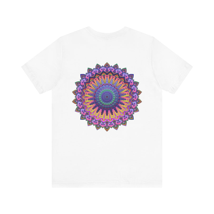 Vibrant Mandala T-Shirt featuring intricate design symbolizing spiritual peace and harmony, perfect for expressing your inner tranquility and enlightenment