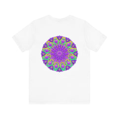 Vibrant purple mandala graphic tee promoting spiritual peace and harmony