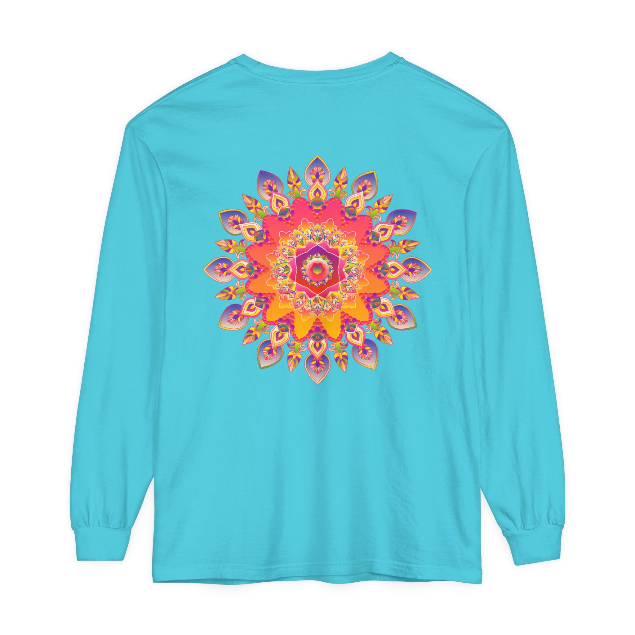 Colorful and intricate mandala design long sleeve t-shirt for men and women