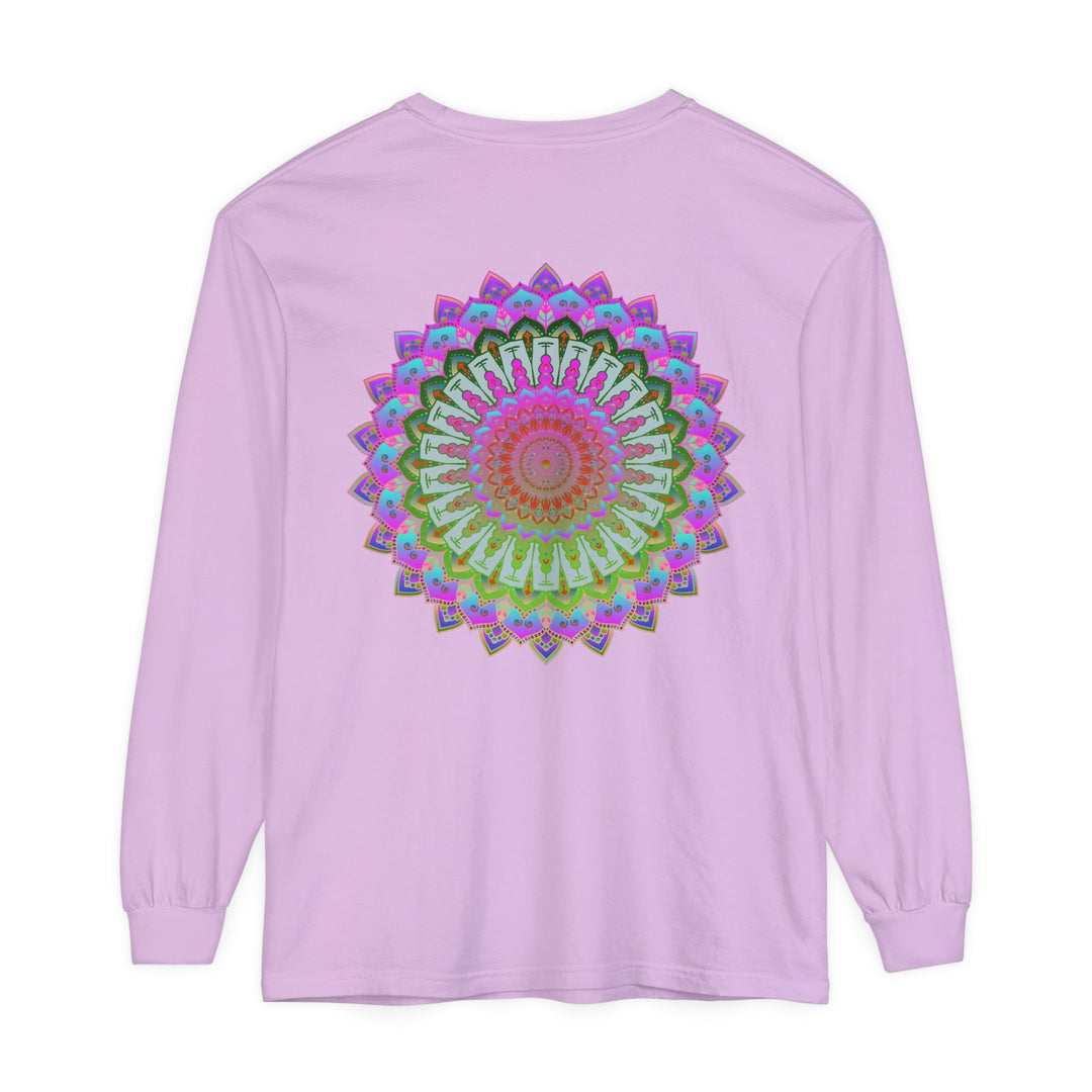 Colorful mandala design long sleeve t-shirt for men and women