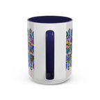 Unique and artistic mandala design on grey coffee mug