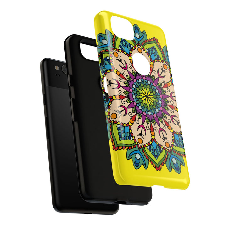 Intricate Floral Yellow Phone Case for Bold Protection and Style