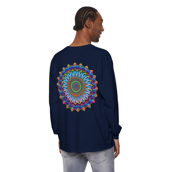 Colorful and intricate mandala design long sleeve t-shirt for all genders