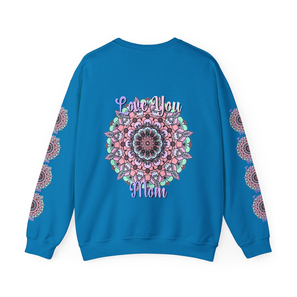 Felpa girocollo ispirata al mandala per mamme in tenui colori pastello