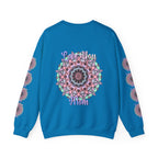 Felpa girocollo ispirata al mandala per mamme in tenui colori pastello