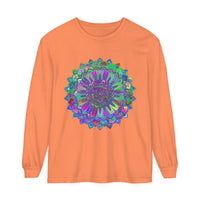 Colorful and intricate mandala design long sleeve t-shirt for vibrant personalities