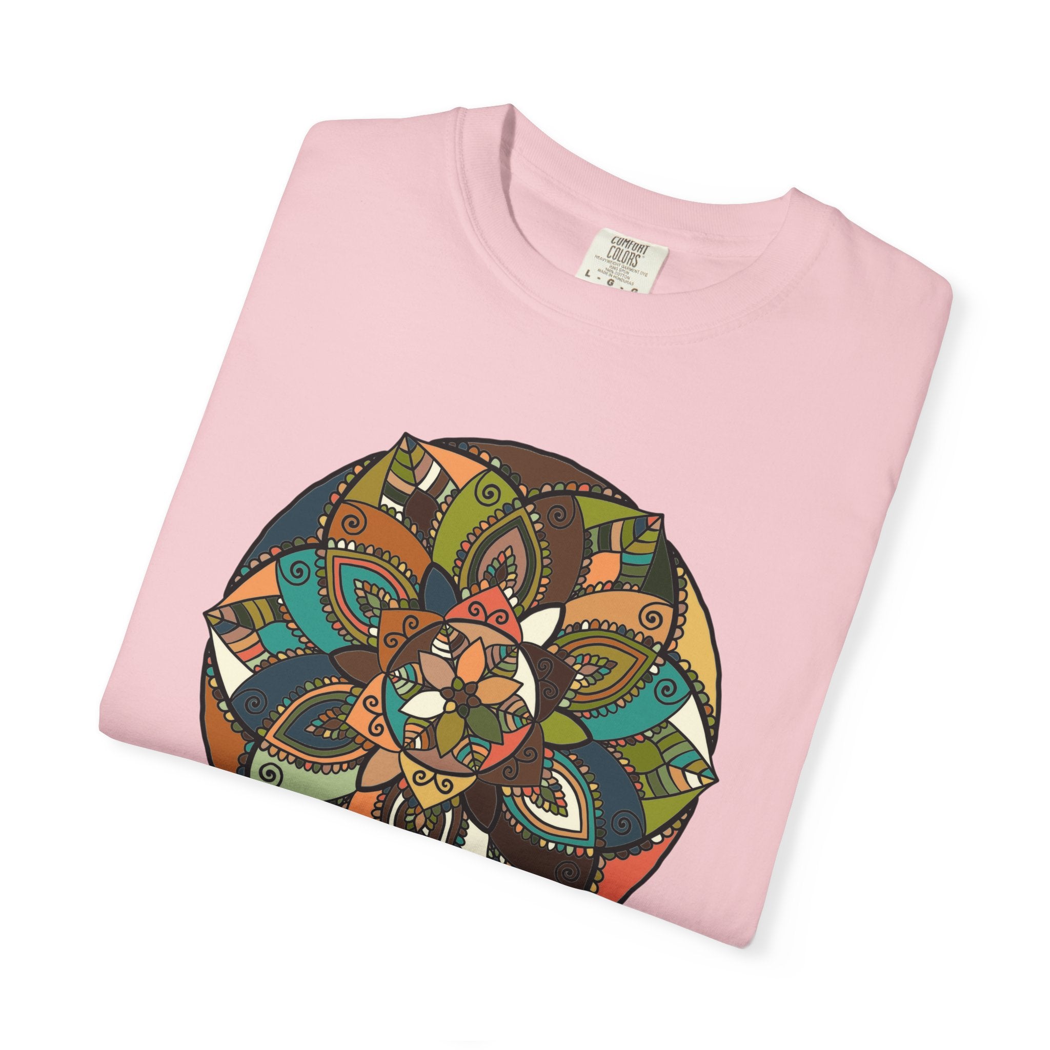Mandala Earth Flora T-Shirt — Earthy Tones Geometric Art Tee
