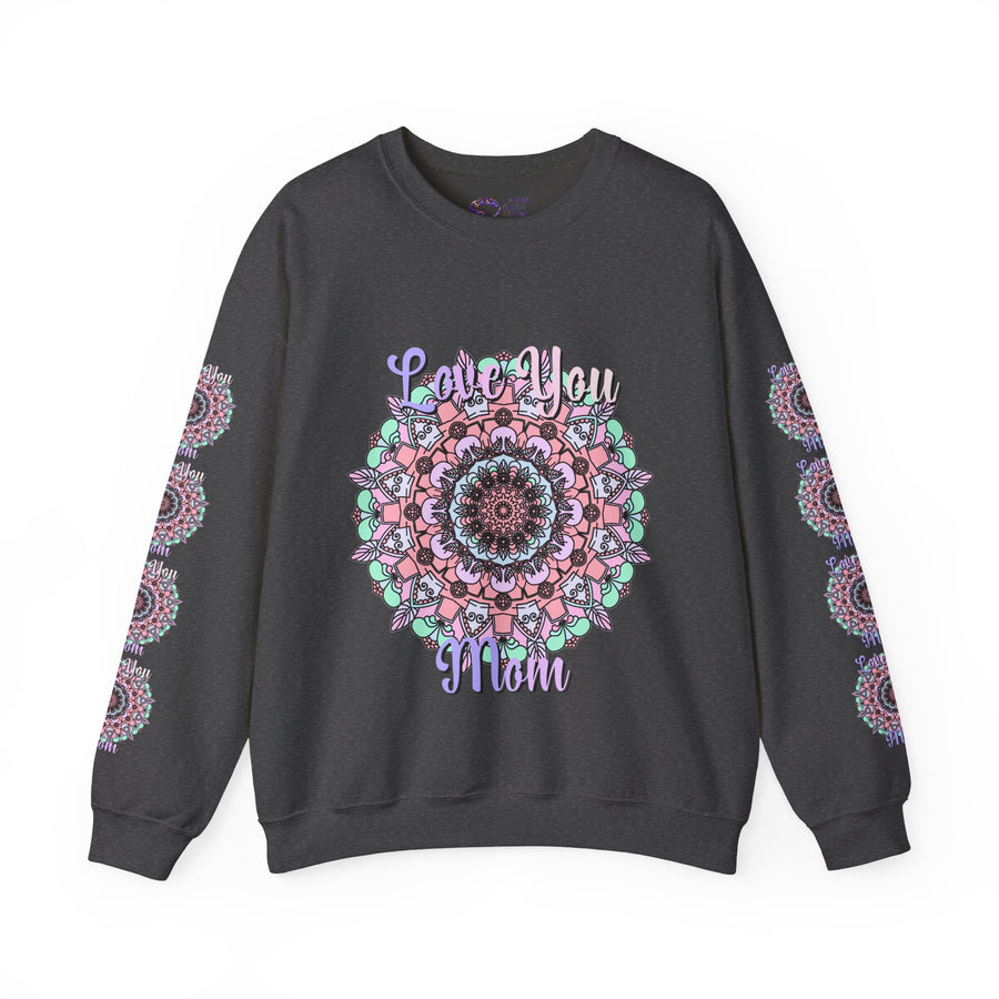Mandala Inspired Crewneck Sweatshirt for Moms in Soft Pastels