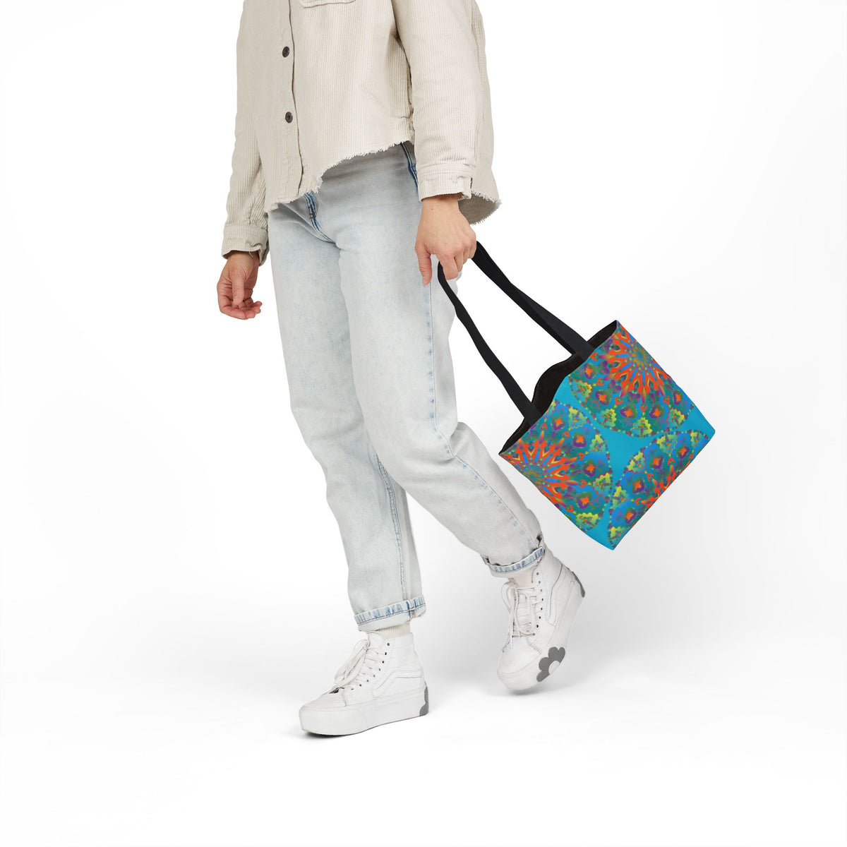 Canvas Tote Bag in Bright Tropical Colors for Summer Fun
