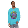 Colorful and detailed mandala design on a unisex long sleeve t-shirt