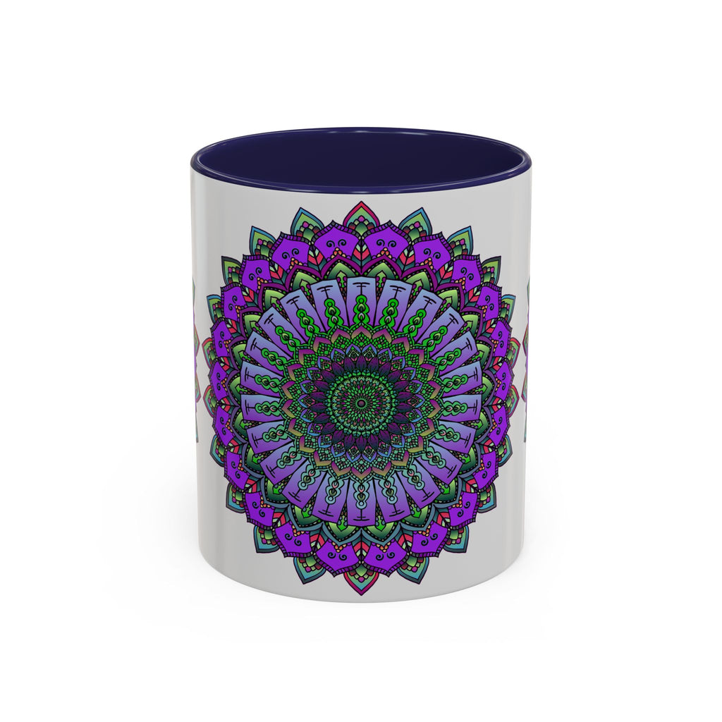 Beautiful ceramic mug with a vibrant mandala design, perfect for spiritual art enthusiasts