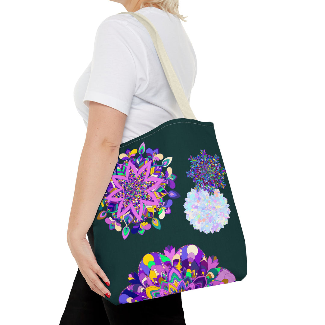 Beautiful Mandala Tote Bag with vibrant colors and intricate design perfect for carrying all your essentials in style