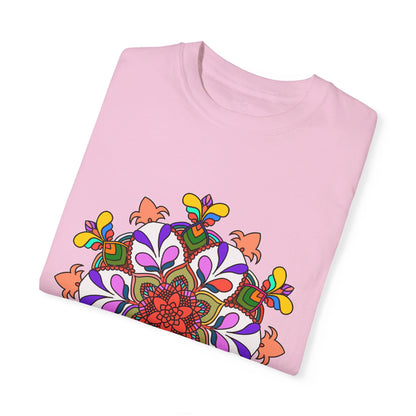 Unisex Mandala T-Shirt featuring hand-drawn mandala art made with 100% ring-spun cotton and garment-dyed for extra comfort