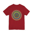 Close-up of Vibrant Mandala Tee - Spiritual Peace & Harmony shirt's soft and breathable fabric
