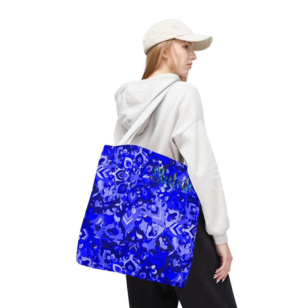 Borsa tote con design mandala blu per un uso quotidiano elegante