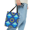 Vibrant and intricately designed colorful mandala tote bag, perfect for carrying your essentials in style