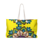 Bright Yellow Mandala Weekender Bag for Joyful Beach Escapes