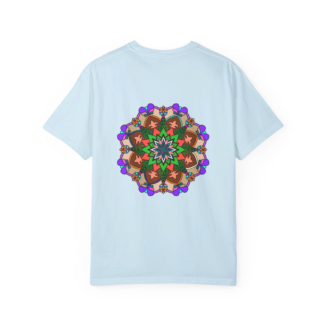 Unisex Mandala T-Shirt made with 100% Ring-Spun Cotton, featuring Hand-Drawn Mandala Art and Garment-Dyed for Extra Comfort