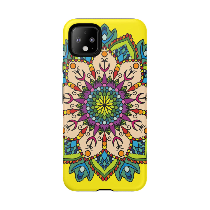 Intricate Floral Yellow Phone Case for Bold Protection and Style