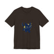 Black Cat Mystery T-Shirt - Cute & Playful: A black t-shirt featuring a playful and adorable black cat design