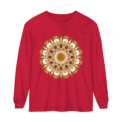 Intricate Mandala Unisex Long Sleeve T-Shirt with detailed and colorful mandala design