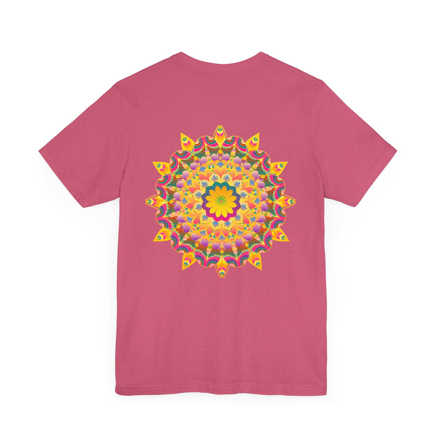 Beautiful and colorful Vibrant Mandala Tee featuring a design symbolizing Peace & Harmony, perfect for adding a pop of positive energy to your wardrobe