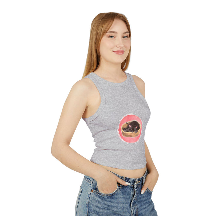 Adorable black cat racerback tank top perfect for lounging or sleeping