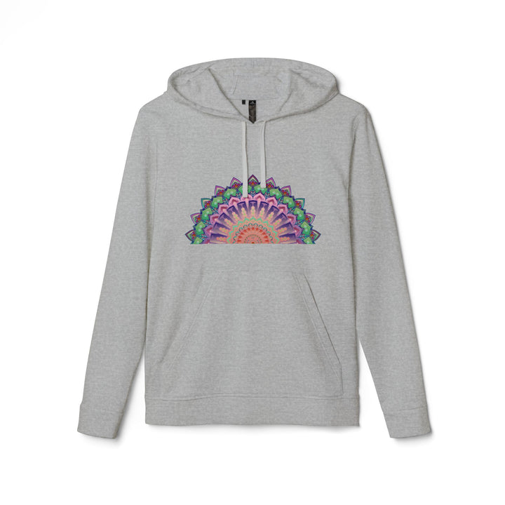 Pastel Mandala Fleece Hoodie by Adidas featuring intricate mandala design in soft pastel colors perfect for cozy, stylish comfort