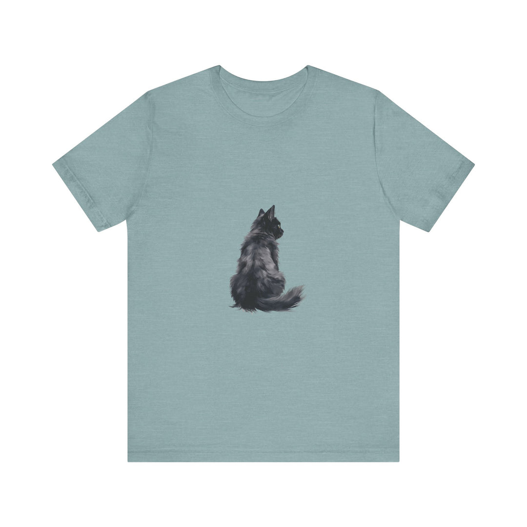 A cozy black cat silhouette tee, perfect for any feline lover