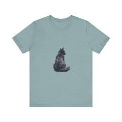 A cozy black cat silhouette tee, perfect for any feline lover
