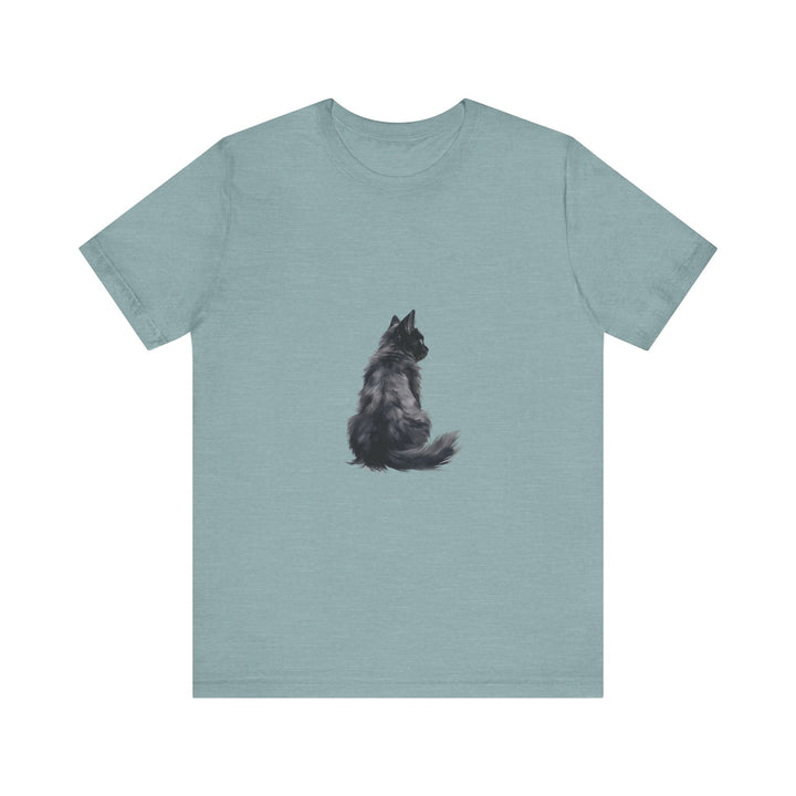 A cozy black cat silhouette tee, perfect for any feline lover