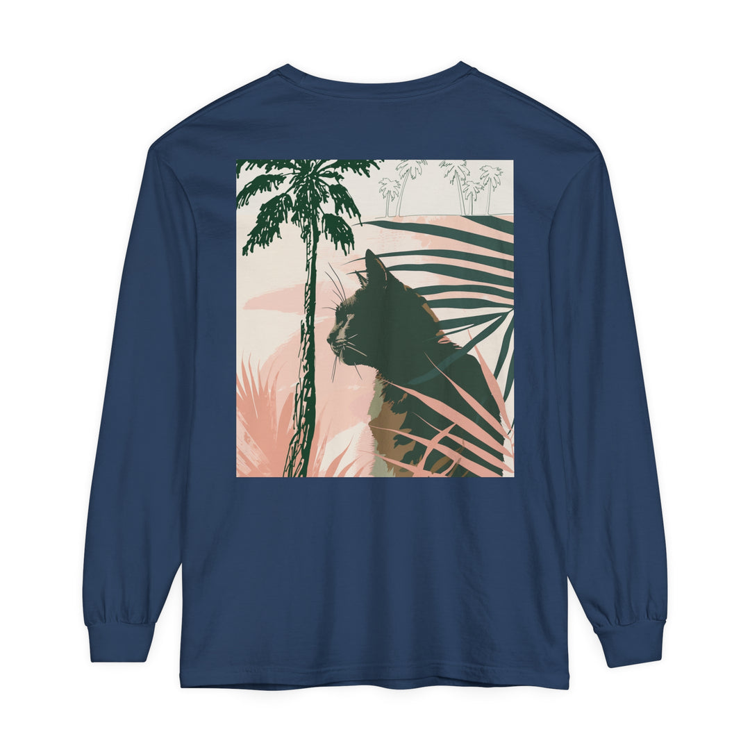 Black Cat Jungle Long Sleeve T-Shirt for jungle-themed looks alt text 54