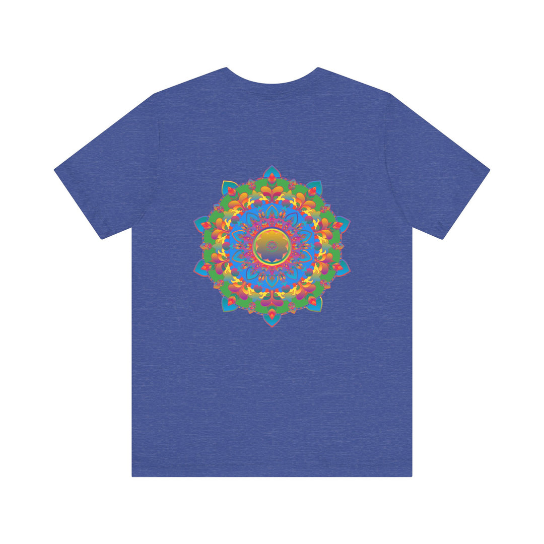 A colorful and intricate mandala design adorns this Vibrant Mandala Tee, evoking a sense of spiritual peace and harmony