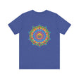 A colorful and intricate mandala design adorns this Vibrant Mandala Tee, evoking a sense of spiritual peace and harmony