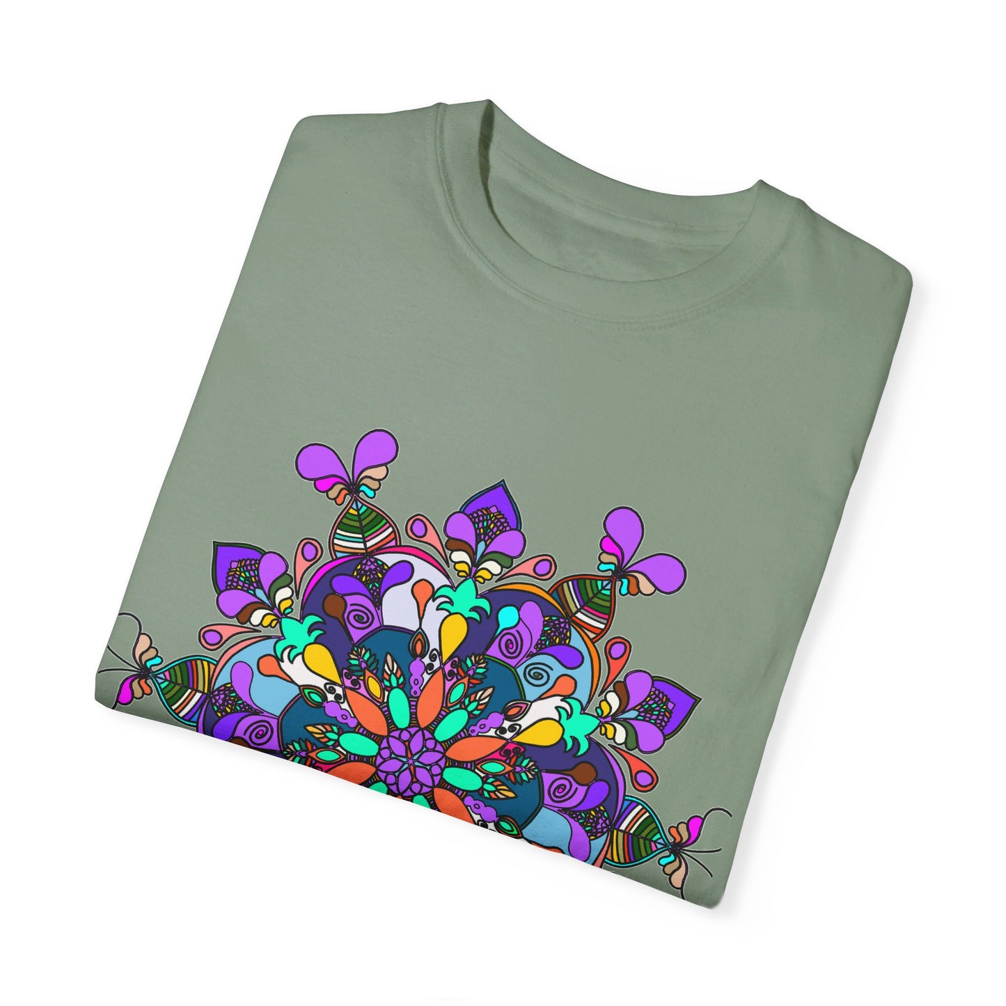 Unisex Mandala T-Shirt made of 100% ring-spun cotton Hand-drawn Mandala art and garment-dyed for extra comfort