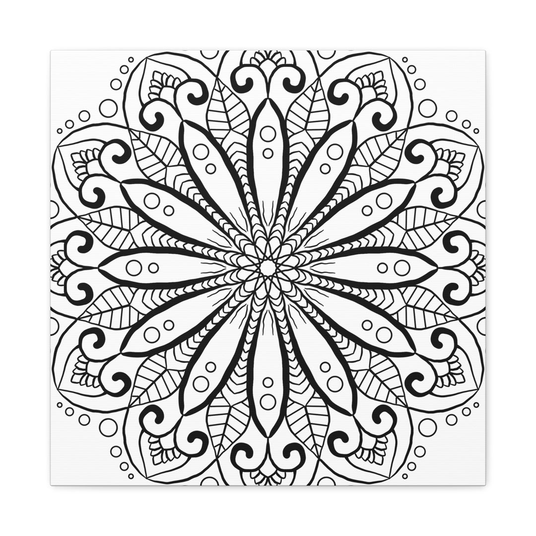 Handmade Mandala Art - Black & White Wall Art - Matte Canvas, Stretched, 125 alt text 5