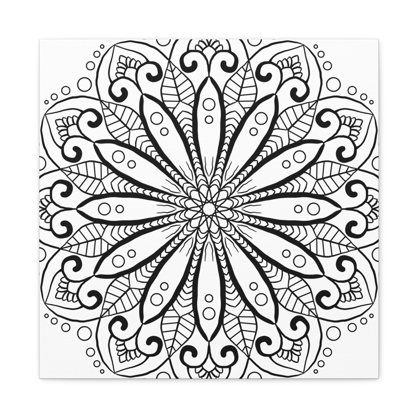 Handmade Mandala Art - Black & White Wall Art - Matte Canvas, Stretched, 125 alt text 5