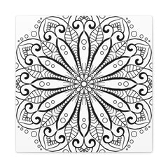 Handmade Mandala Art - Black & White Wall Art - Matte Canvas, Stretched, 125 alt text 5