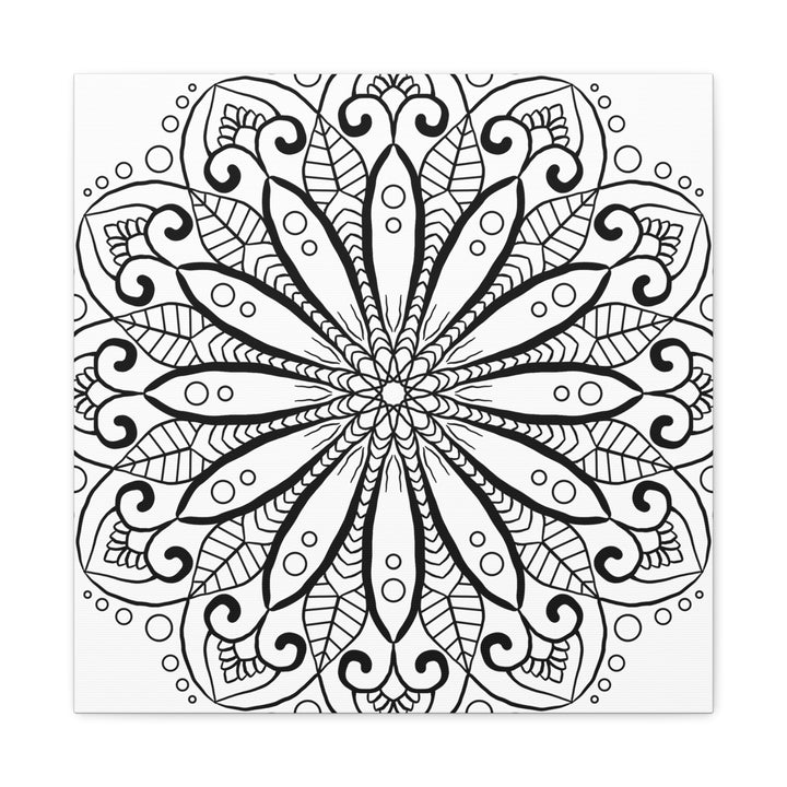 Handmade Mandala Art - Black & White Wall Art - Matte Canvas, Stretched, 125 alt text 5