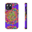 Hand drawn purple Mandala Art Phone Case featuring intricate floral designs