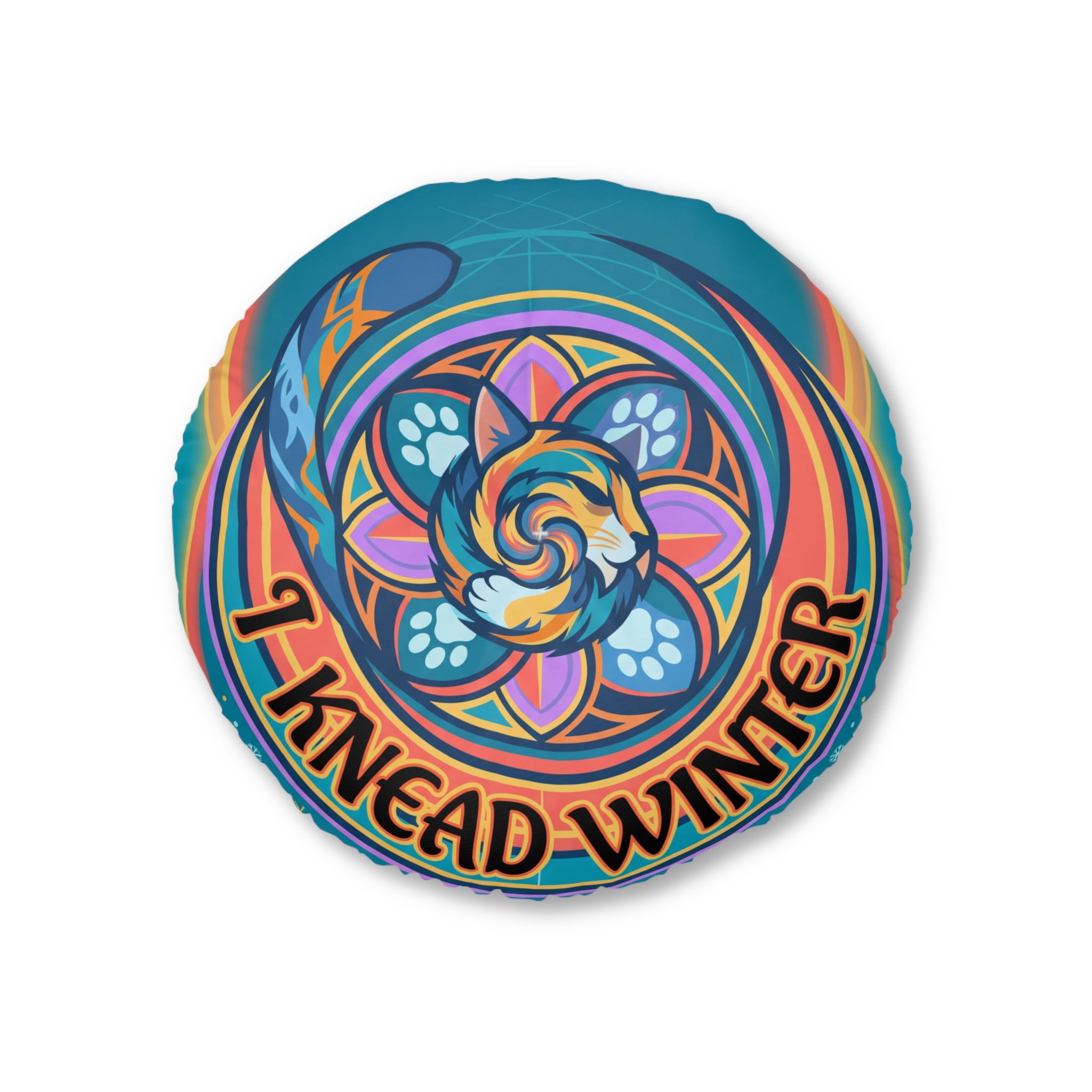 Sacred Geometry Cozy Cat Floor Pillow