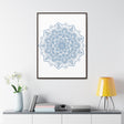 Mandala Handmade Art in Steel Blue, Gallery Canvas Wraps, Vertical Frame - a beautiful and intricate mandala design wall art piece