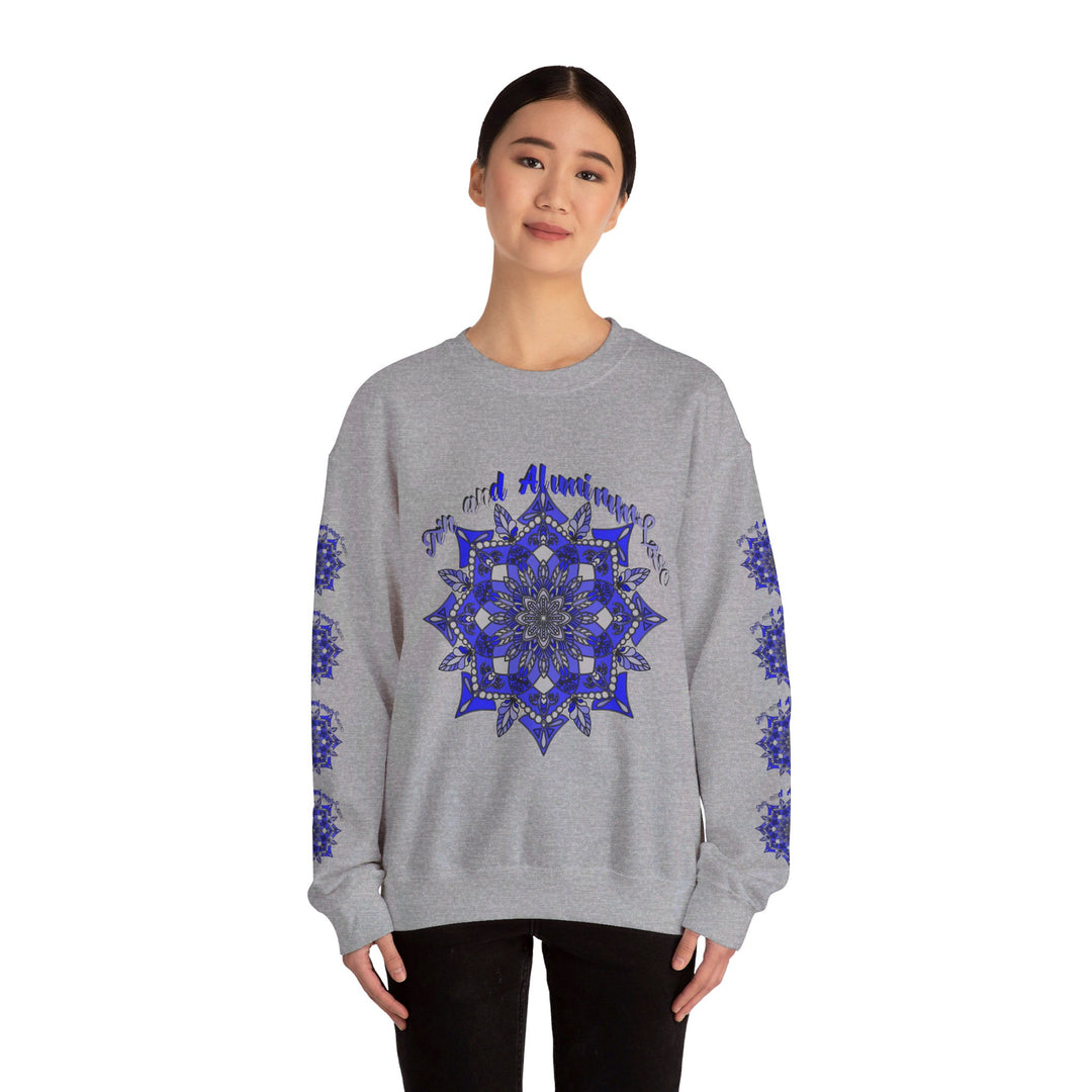 10th Anniversary Tin and Aluminum Love - Unisex Sweatshirt in grey, featuring a metallic heart design