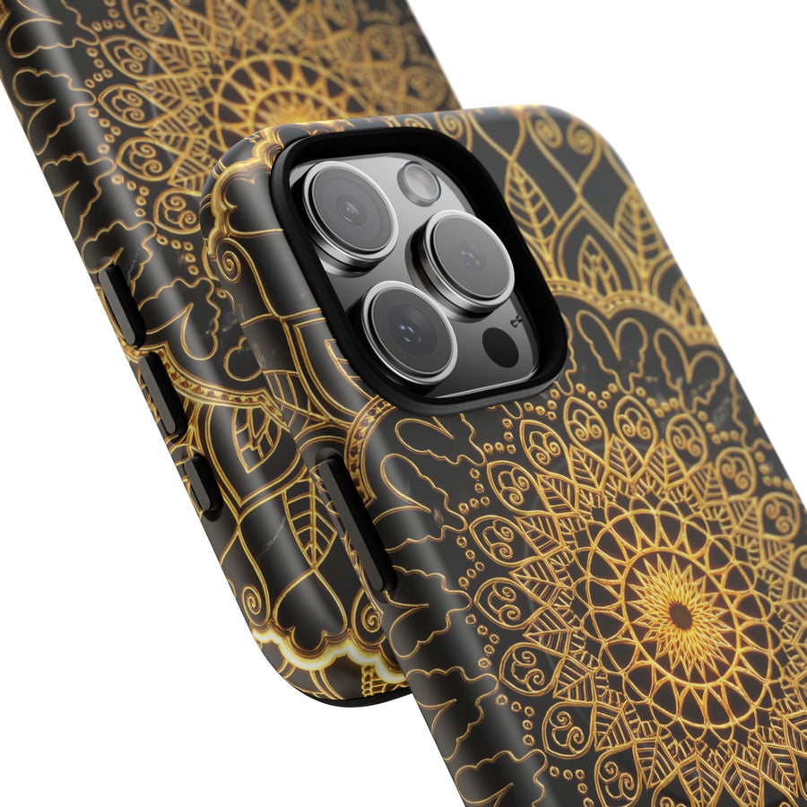 Mandala Gold Handyhülle — Robuste magnetische iPhone-Hülle